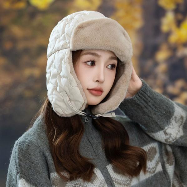 은창]누빔 퀼팅 안감 퍼 버클 귀도리 모자 귀마개 털모자 보온 가을 겨울 겨울모자 여성 군밤모자 방한 털