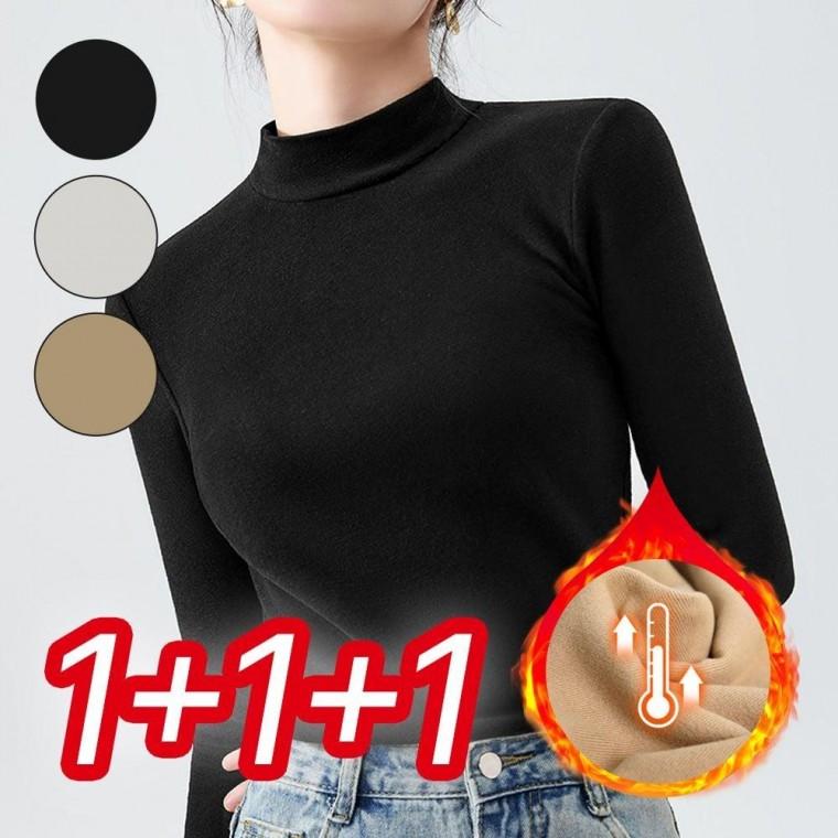 여자 반목티 봄 가을 겨울 기모 이너 폴라 티셔츠 3P 여성 여성목폴 라티 반목폴
