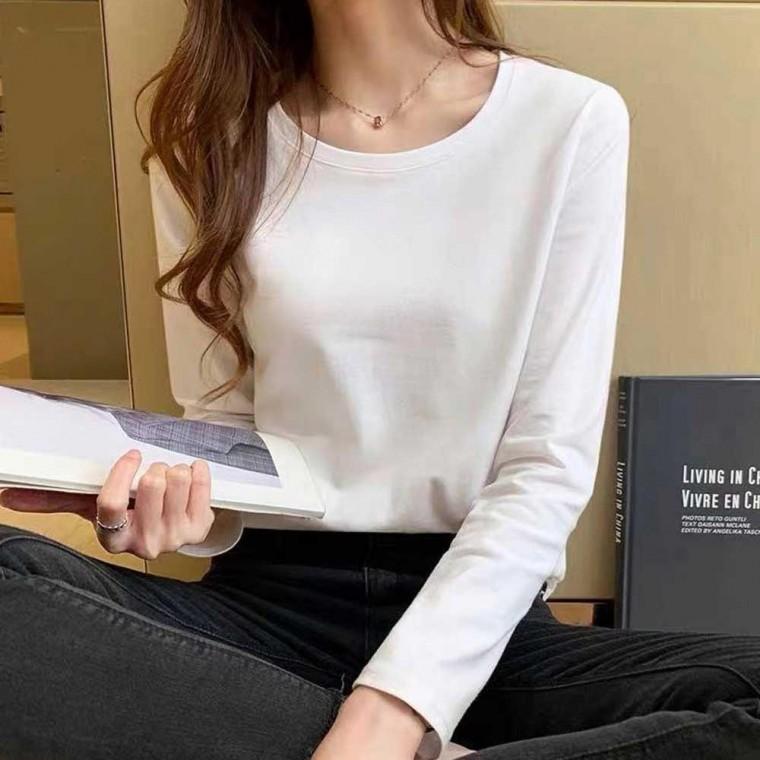 여성티셔츠 여성가을티셔츠 여성 모달 라운드넥 긴팔 티셔츠 기본핏 무지 데일리