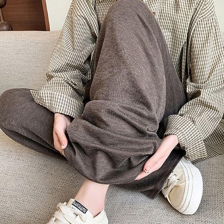 겨울 캐주얼팬츠 가을 여자밴딩팬츠 와이드 여성바지팬츠 팬츠 통넓은바지