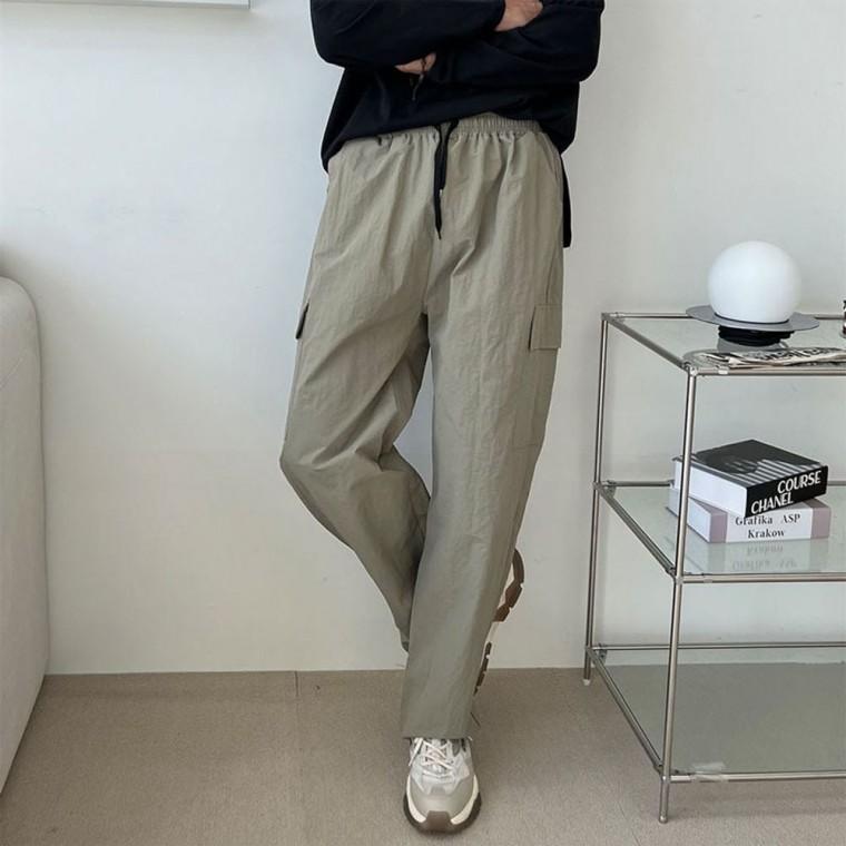 카코팬츠 남친룩 남자바지 와이드 카고 캐주얼바지 가을바지 밴딩 밴딩바지