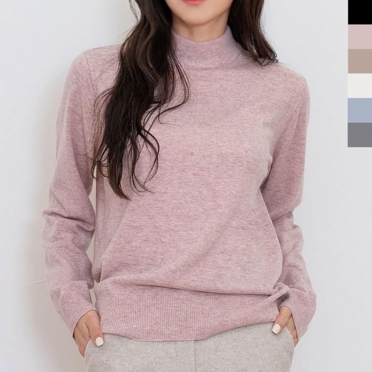 가을니트 겨울니트 폴라 여자상의 PKT 여자캐시미어반폴라니트티 1011