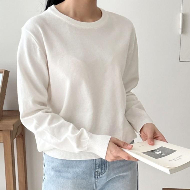 긴팔티셔츠 여성티셔츠긴팔 여성옷 여성가을티셔츠 셔츠 라운드넥 니트티