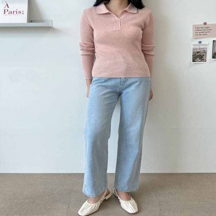 라운드 여자 카라 4컬러 슬림 브이넥 니트 캐시미어 롱 가을