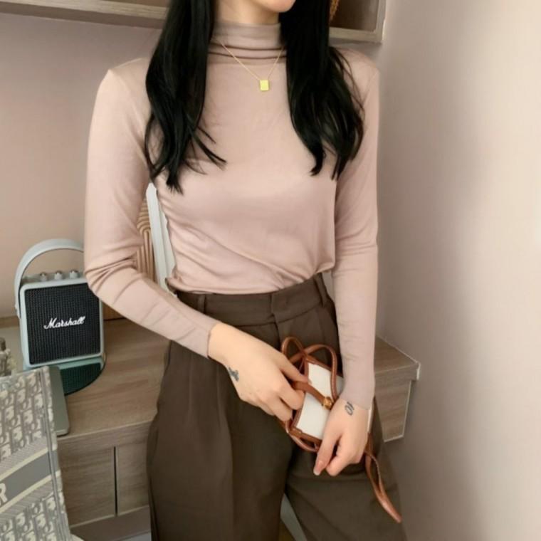 3컬러 가을옷 데일리 반목폴라티 봄옷 이너니트 봄 데이트룩 여성 여성의류