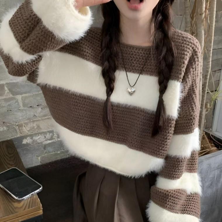 겨울 포근한 여성복 하객룩 가을 니트티 여자 크롭 여성의류 데일리룩
