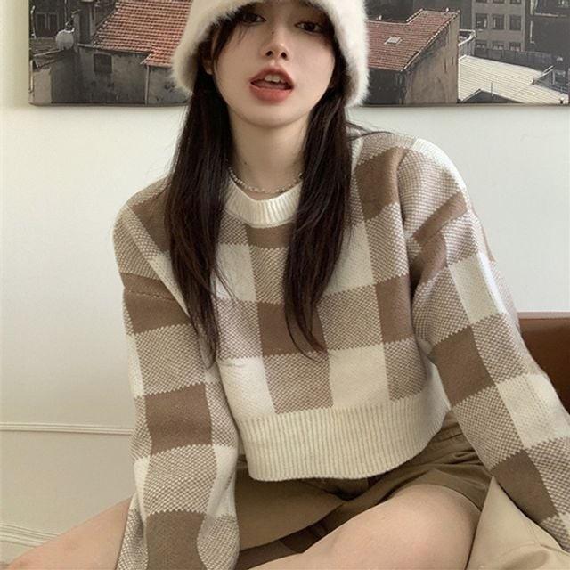 크롭티셔츠 크롭 티셔츠 가을 데일리 오버핏 여성니트티 니트스웨터 니트