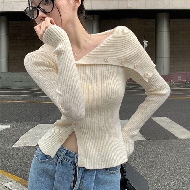 언밸런스 여성 니트티 롱니트티 봄가을니트티 패션니트티 여성니트 포인트