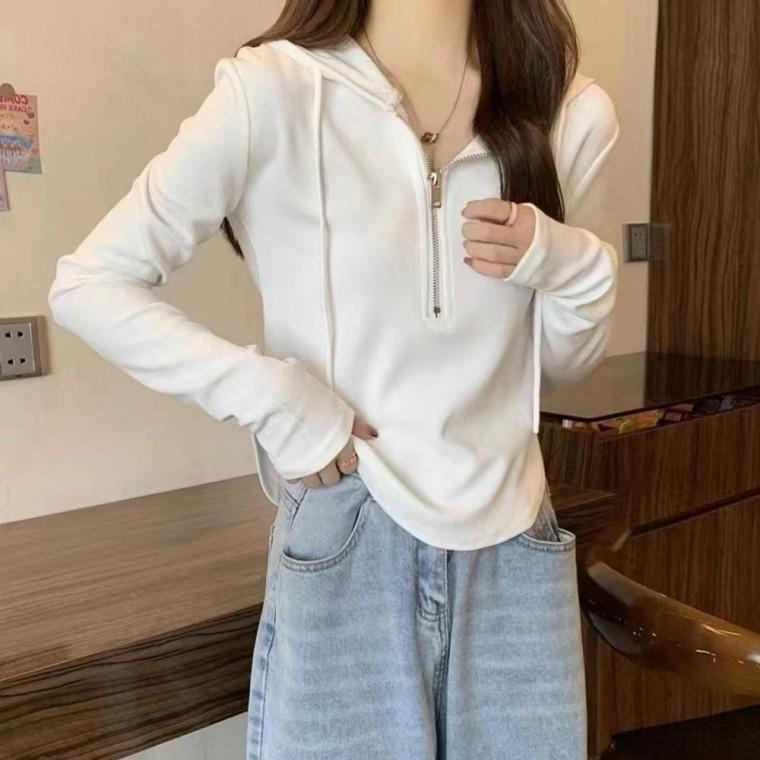 후드티 하프집업 슬림핏 크롭후드 크롭티 후드티셔츠 크롭 데일리룩 가을옷