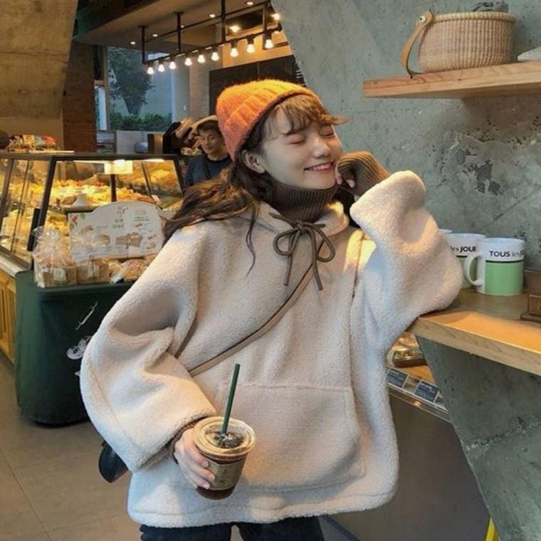 보아털 여성 가을 데일리후드티 뽀글이 후드티셔츠 기모 후디 티셔츠 도톰