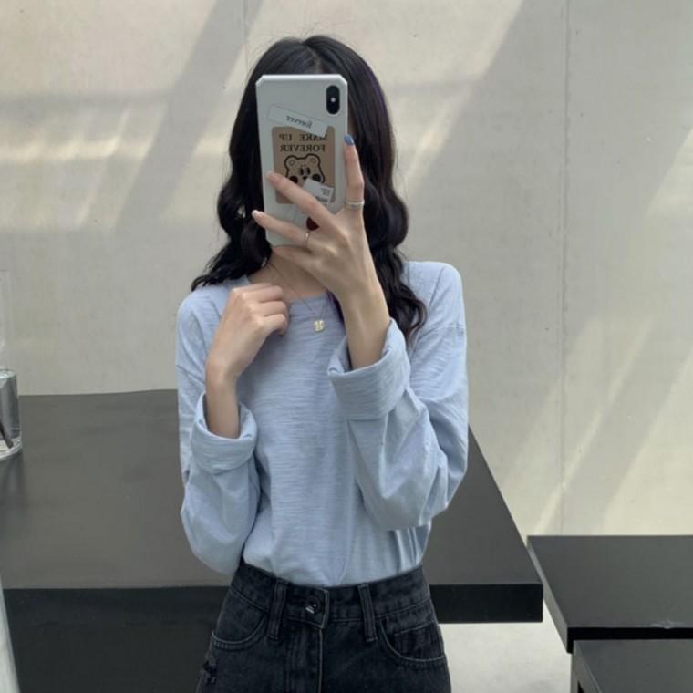 봄가을티셔츠 기본티 여성 긴팔티셔츠 4컬러 루즈핏티셔츠 라운드넥