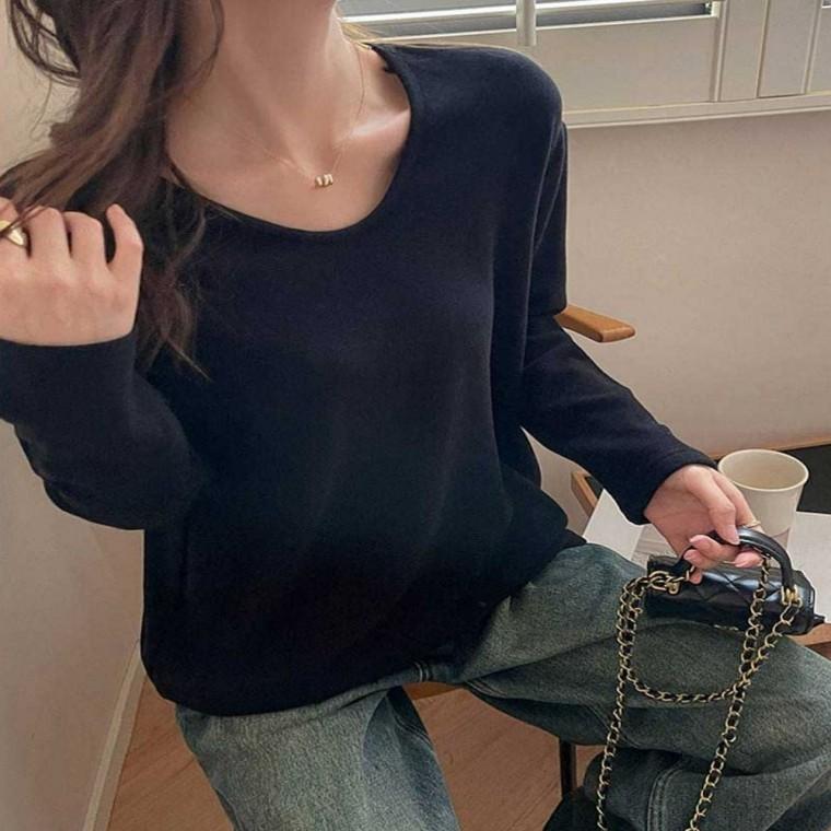 기모티셔츠 베이직티셔츠 루즈핏티셔츠 긴팔티셔츠 터치감 긴팔티 가을 4컬러