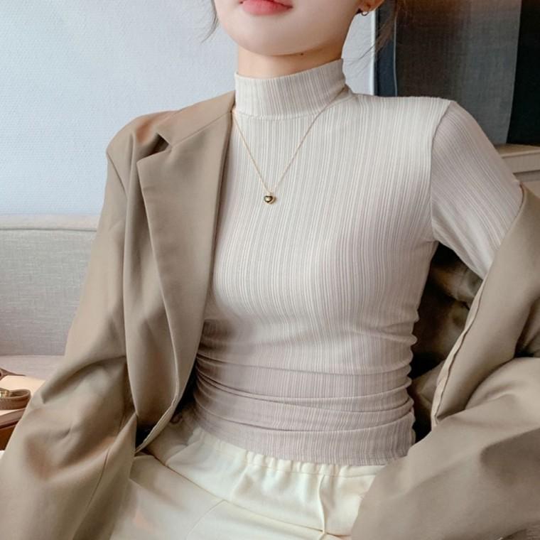 여성 반목 이너 가을 단독 골지 긴팔티 맨투맨티셔츠 4컬러 형광티셔츠