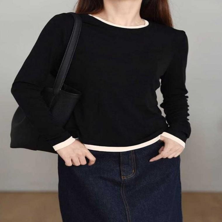 긴팔티셔츠 기모라운드넥 가을 기모티셔츠 발열티 기모이너 기모긴팔 웜 여성