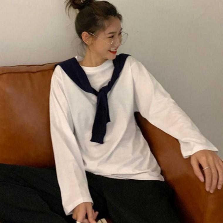 20대 라운드니트티 여성가을티셔츠 긴팔니트티 간절기니트 니트티셔츠 긴팔티