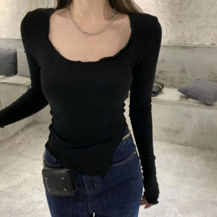 티셔츠 슬림핏 여자가을티 여성긴팔티셔츠 여자봄티 여자맨투맨 여자긴팔티셔츠