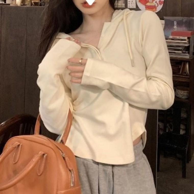 여자루즈핏티셔츠 여자박스티 후드 여성 여자가을티셔츠 여자봄티 단추