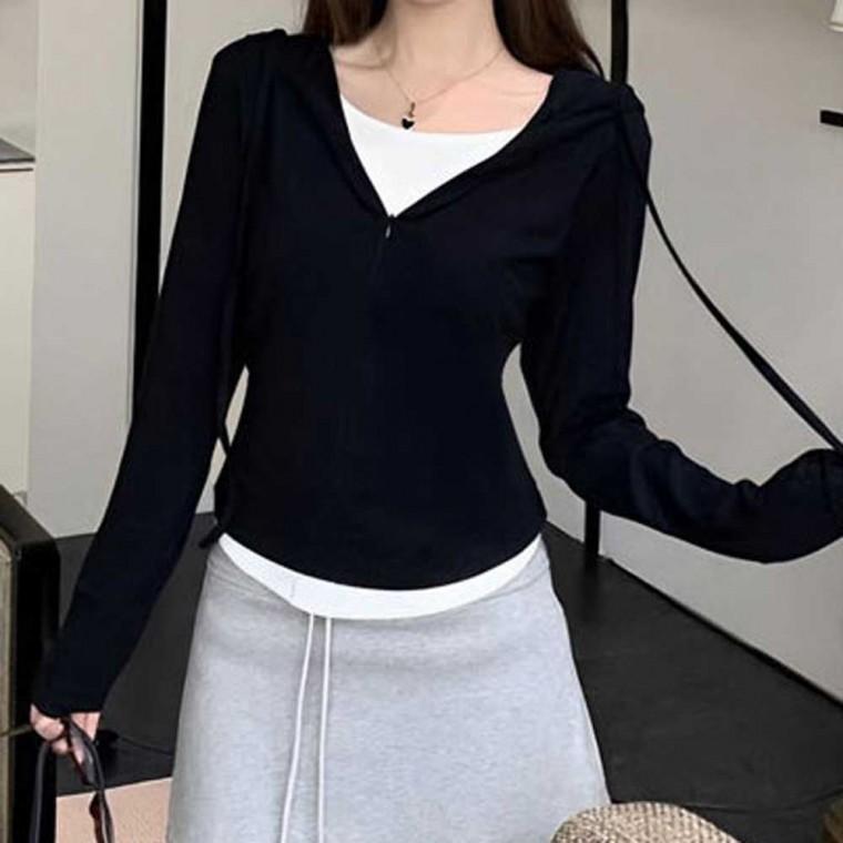 가을맨투맨 이너티셔츠 무지집업티 슬림핏 후드티셔츠 롱티셔츠 간절기 이너
