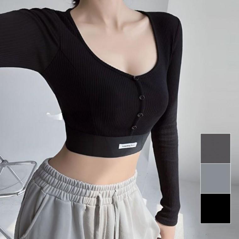 여자가을티 레이어드티 여성오버핏긴팔티 여름티셔츠 여성티셔츠 크롭티 긴팔