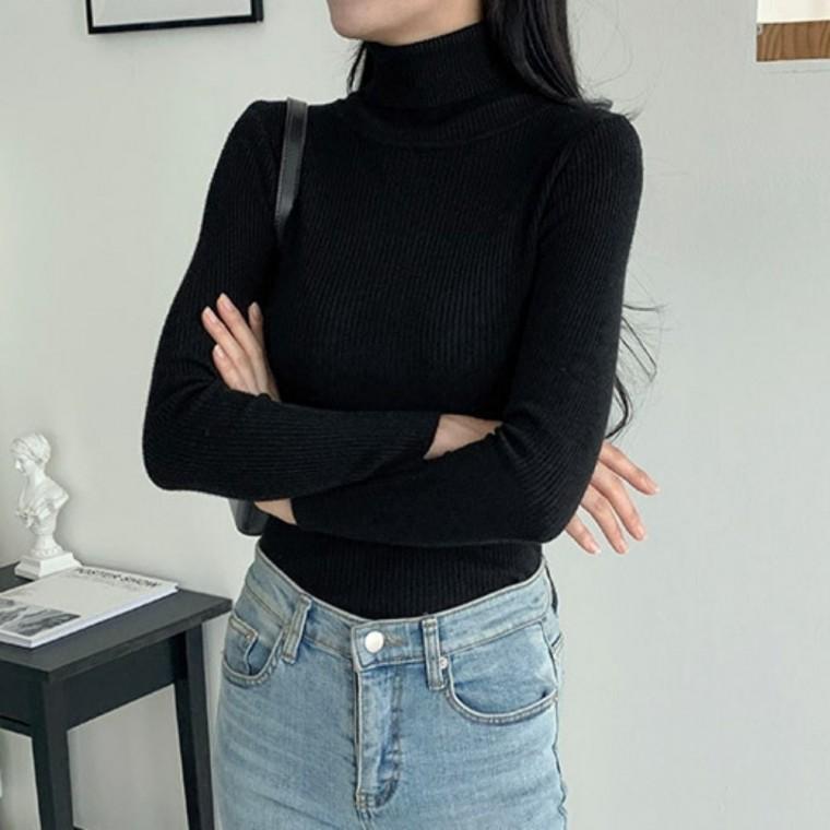 가을목티 기본 니트목티 겨울 터틀넥니트 여자 이너 터틀넥 골지 목폴라티