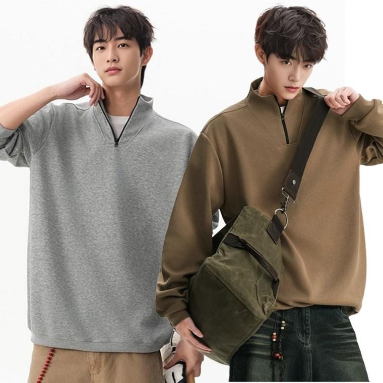 하프 남자맨투맨 티셔츠 맨투맨 남자반 반 겨울맨투맨 긴팔 가을맨투맨