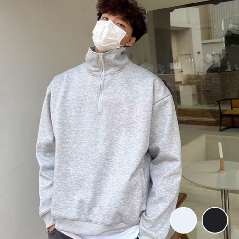 반집업티 남자 캐주얼티셔츠 가을티셔츠 긴팔 남자긴팔티셔츠 하프집업