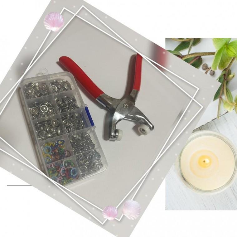 똑딱이 단추 세트 펀칭기 똑딱 스냅 펀치 가시 도트 옷수선 달기 DIY