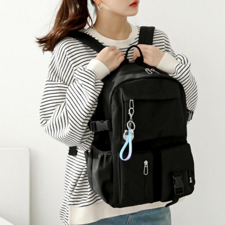 남녀공용 캐주얼 3 포켓 가방 학생 데일리 책가방 백팩