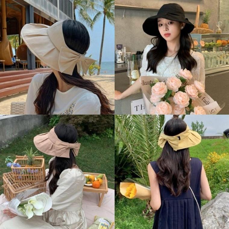 셔링 코튼 면 썬캡 모자 사파리 여성 여자 여름 모자 사파리 여성 면 썬캡 챙 선캡 여자