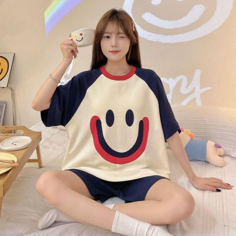 오버핏 반팔 스위티 홈웨어 상하의 세트 잠옷 집순이 상하의 파자마 잠옷 홈웨어 세트