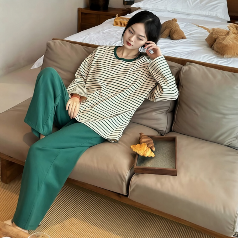 베르 파자마 내장패드 상하의세트 긴팔 편안한 홈웨어 수면복 간절기