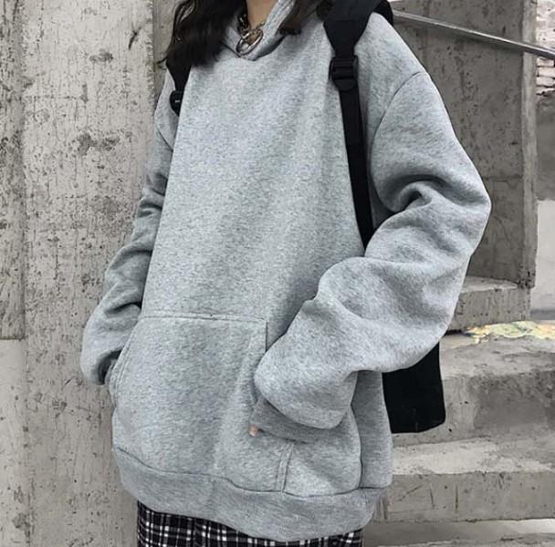 무지 디자인으로 깔끔한 어느패션에나 코디하기 좋은 남녀공용 커플 후드티 베이직핏 겨울 코디 티셔츠