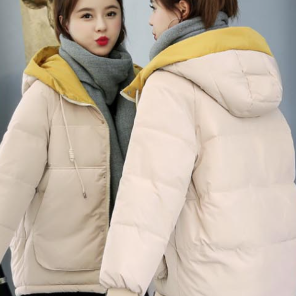 세련된 투톤 디자인으로 스타일 포인트를 살려주는 트렌디한 투톤 후드 점퍼 데일리룩에 활용기좋은 외투