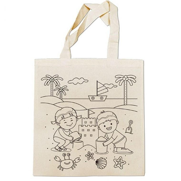 해변 색칠 에코백 가방 꾸미기 만들기 키트 재료 DIY 세트