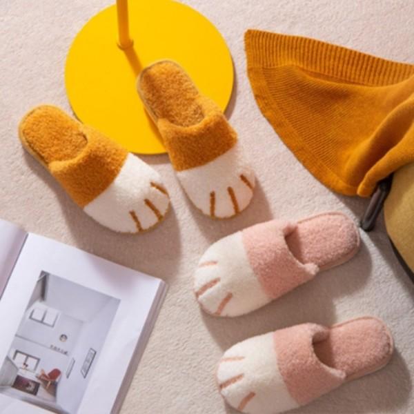 고양이발 고양이 슬리퍼 냥발 실내화 2color 실내 사무실 거실화 털슬리퍼