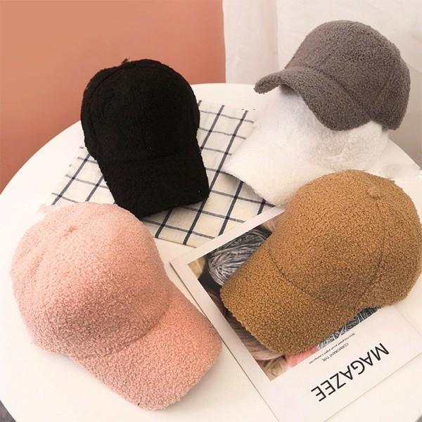 양털 무지볼캡 5color 따뜻한 겨울 야구 털모자 남자 여성