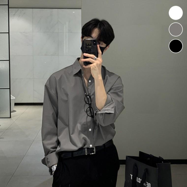 남성 간절기 루즈핏 긴팔셔츠