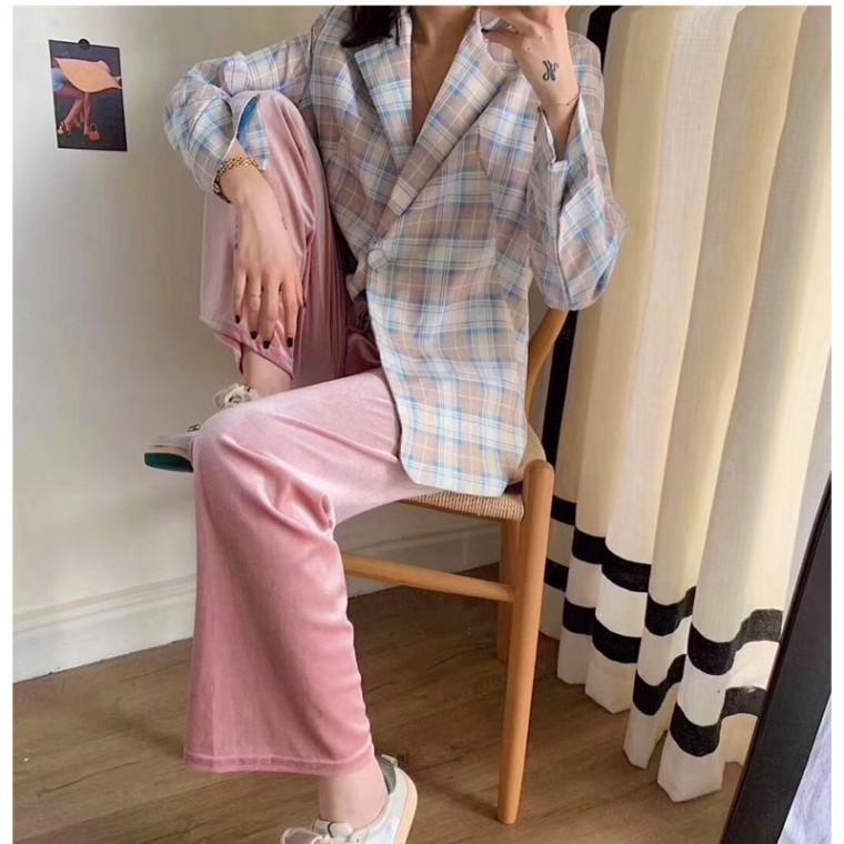 루즈핏 벨벳 밴딩팬츠