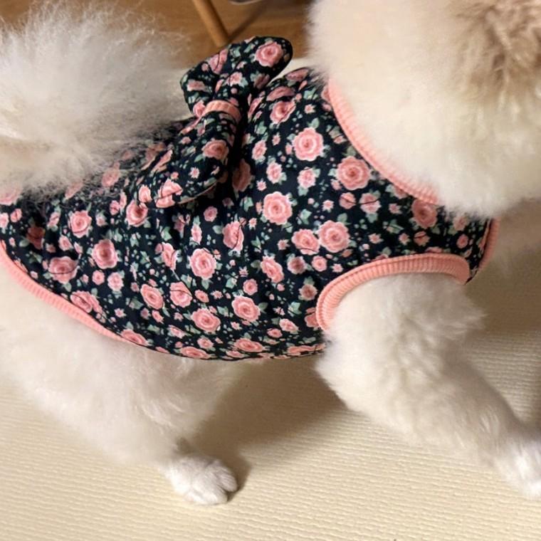 강아지 고양이 할매 장미 김장조끼 누빔 조끼 애견의류 S에서 2XL