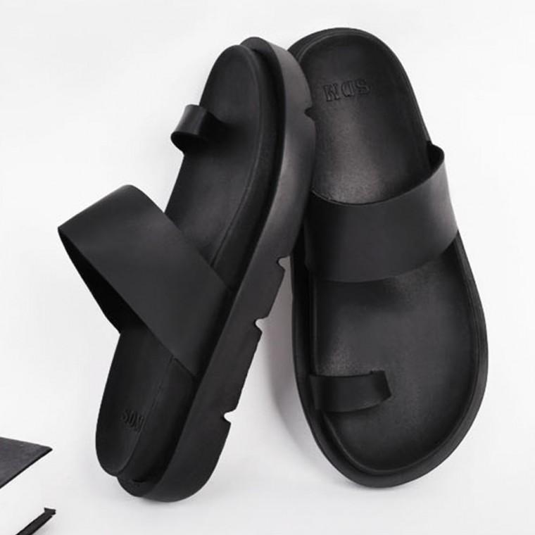남성 조리 가죽슬리퍼 아웃솔 키높이 쿠션샌들 쪼리
