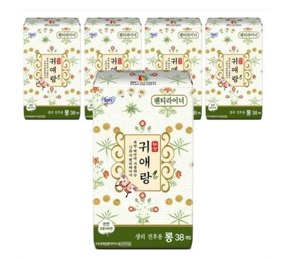 생리대 귀애랑 팬티라이너 롱 38개입 5개