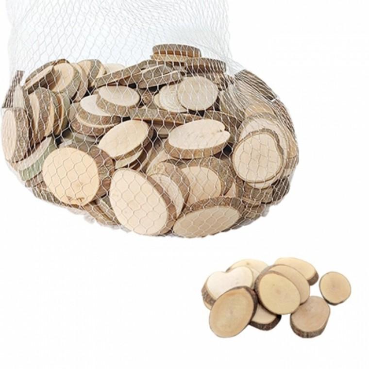 뚝딱 나무 조각 타원 중 500g 약160개 만들기 교구 재료
