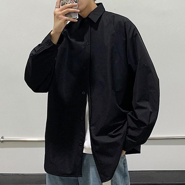 남성 2컬러 무채색 레이어드용 무지 긴팔 셔츠 INSUM53N