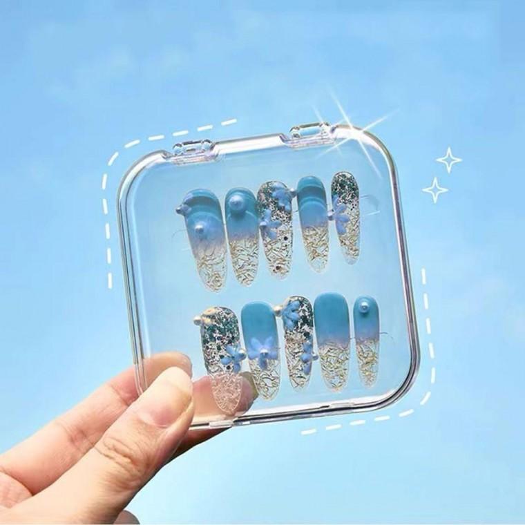 쥬얼리 보관함 네일팁 수납 케이스 4색상 한세트 수제 네일팀 4개입 컬러 파츠 전시