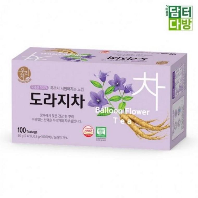 목 기관지 잔기침 송원 도라지차 100티백