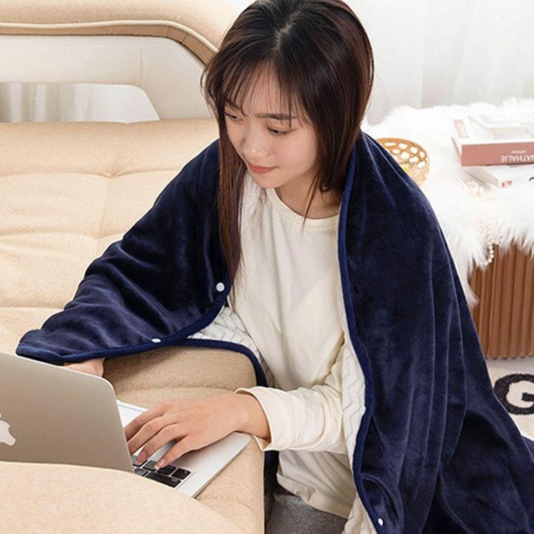 똑딱이 무릎담요 이중 극세사 망토 담요 사무실 캠핑 차량 차박 카페 수험생 여행