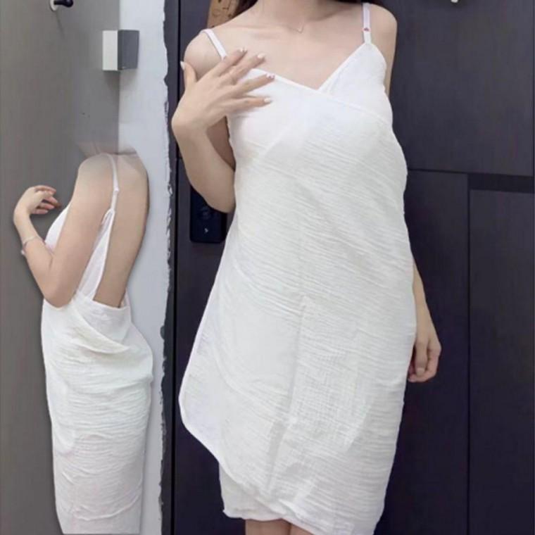 소프트 여자 어깨끈 목욕 가운 1P 랩업 샤워 로브