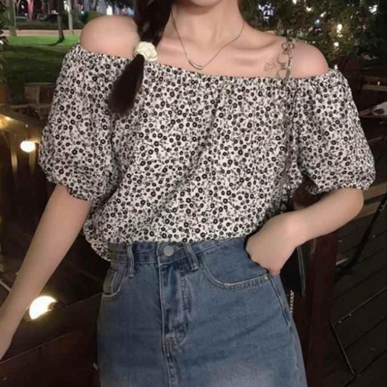 플라워 여자 오프숄더 블라우스 1P 러블리 여름 패션