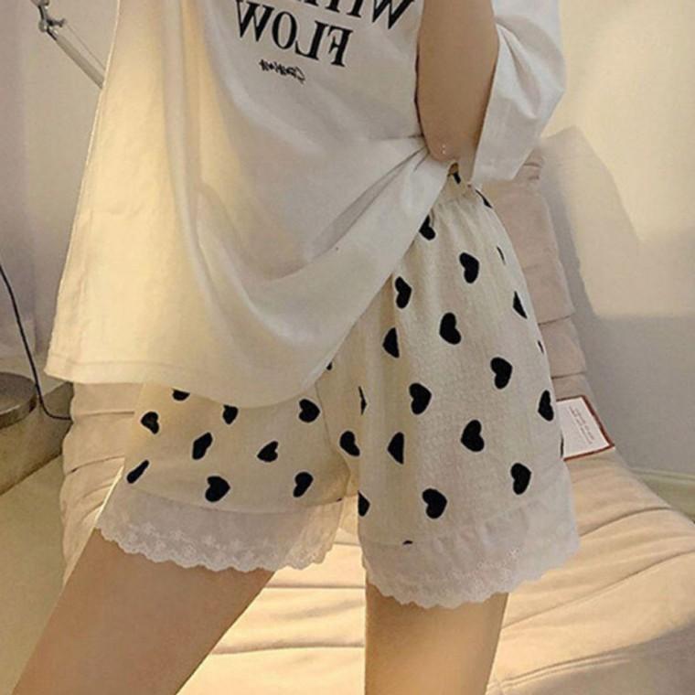 여름 여자 반바지 잠옷 1P 귀여운 홈웨어 통기성 밴딩