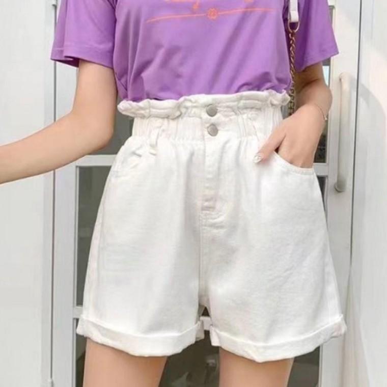하이웨스트 여자 롤업 데님 숏팬츠 1P 청반바지 패션